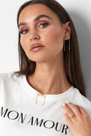 Thin chain with bows charm - gold h5 Picture2